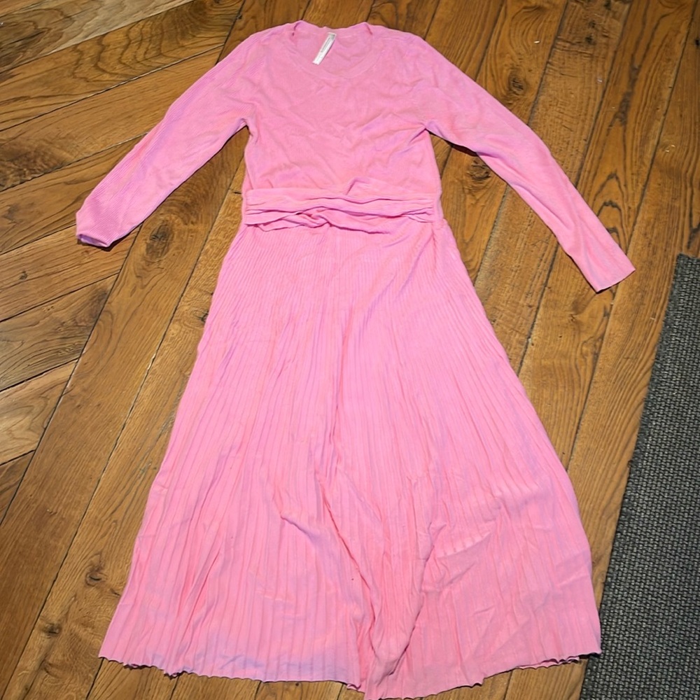 Anthropologie heavy knit dress. Bright pink